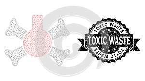 Textured Toxic Waste Ribbon Stamp and Mesh 2D Poison Flask