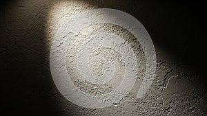 Textured Wall Background with Dramatic Light and Shadow Effects Rough Plaster Surface