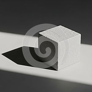 The interplay of light and shadow creates a minimalist and stark composition