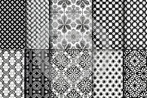Textures for backgrounds. Black and white, different styles. Multipurpose