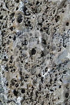 Textures of black lava (pahoehoe) in Santiago island