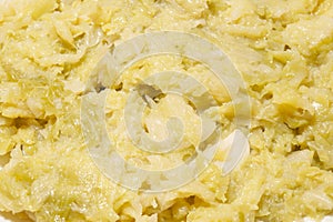 Textures cooked cabbage