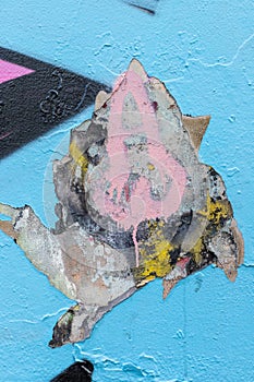 Textures of Layered Graffiti Paint Peeling Away