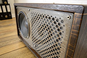 Textures of speaker with metal perforated grille