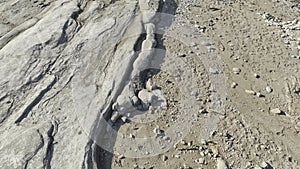 Textures Stones Laying on the Ground while Camera is Tracking forward above