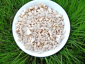 Texturized Vegetable Protein in Grass photo