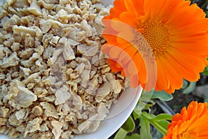 Texturized Vegetable Protein with Orange Flower