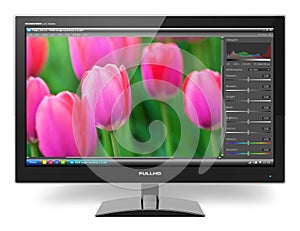 TFT LCD monitor with photo editing software