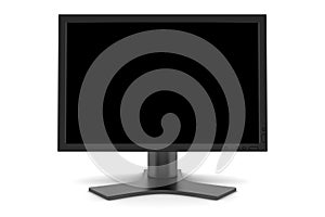 Tft monitor with blank screen isolated on white photo