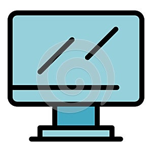 Tft monitor interface icon color outline vector