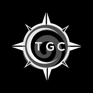 TGC abstract technology logo design on Black background. TGC creative initials letter logo concept