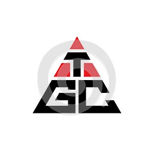 TGC triangle letter logo design with triangle shape. TGC triangle logo design monogram. TGC triangle vector logo template with red