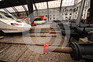 TGV high speed train in Sants station in Barcelona