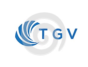 TGV letter logo design on white background. TGV creative circle letter logo