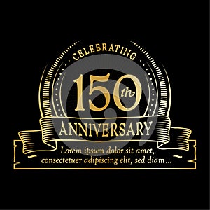 150th anniversary design template. 150 years logo. 150 years vector and illustration.