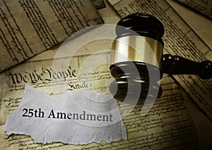25th Amendment headline on US Constitution
