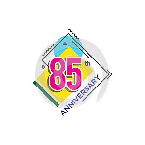 85th Anniversary Celebration Icon Vector Logo Design Template. photo