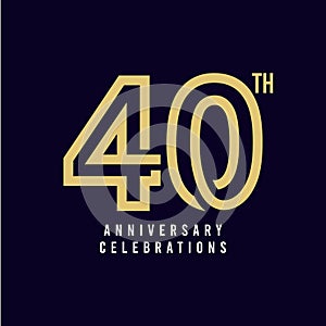 40 Th Anniversary Celebration Vector Template Design Illustration photo