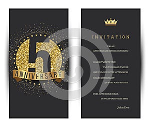 5th anniversary decorated greeting card template. photo