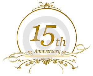 15th Anniversary design, vector photo