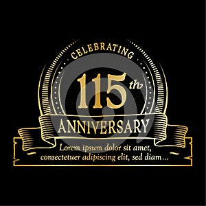 115th anniversary design template. 115 years logo. 115 years vector and illustration.