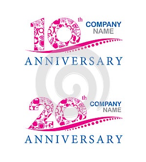 Company anniversary at 10 and 20 years