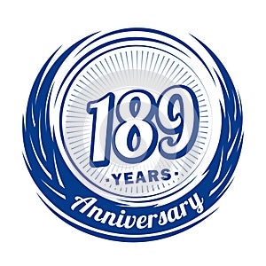 189 years anniversary. Elegant anniversary design. 189th logo.