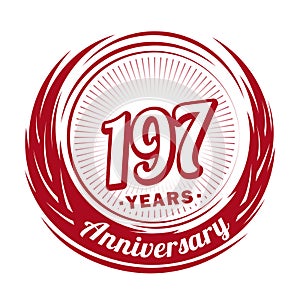 197 years anniversary. Elegant anniversary design. 197th logo.