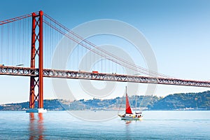 25th April Bridge over the Tejo river in Lisbon, Portugal photo