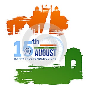 15th august independence day creative brush effect background