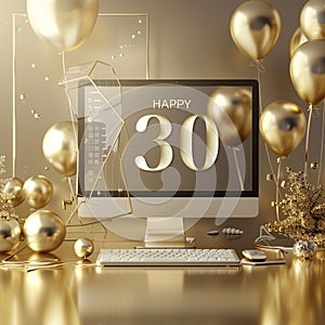 30th birthday celebration decoration, AI generated photo