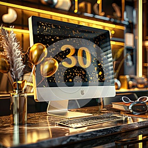 30th birthday celebration decoration, AI generated photo