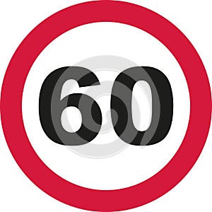60th Birthday - traffic sign photo
