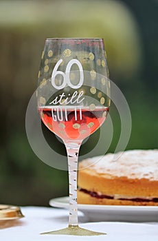 60th birthday wine glass