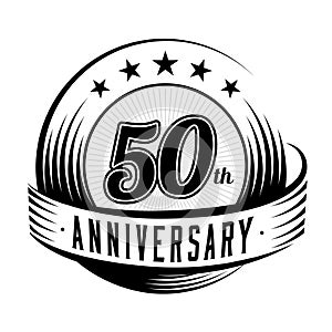 50 years anniversary design template. 50th anniversary celebrating logo design. 50years logo. photo