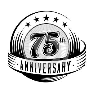 75 years anniversary design template. 75th anniversary celebrating logo design. 75years logo.