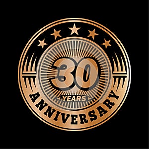 30 years anniversary celebration. 30th anniversary logo design. Thirty years logo.