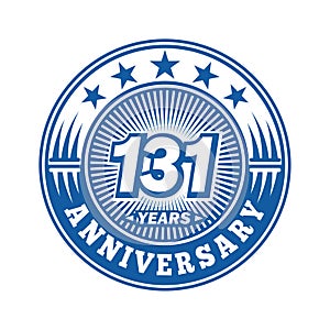 131years anniversary celebration. 131st anniversary logo design. 131years logo.