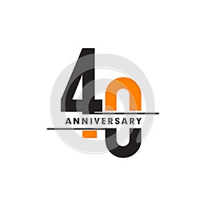 40th celebrating anniversary emblem logo design vector illustration template photo