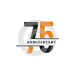 75th celebrating anniversary emblem logo design vector illustration template photo