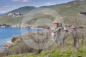 The 9th century Armenian monastery of Sevanavank at lake Sevan.