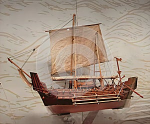 9th Century CE Antique Korean Panok Trading Boat War Vessel Ship Model Wooden Boats Sailboat Junk Sail Transportation Vehicle