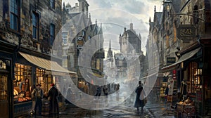 18th Century Edinburgh: Bustling Streets and Historic Charm Unveiled photo