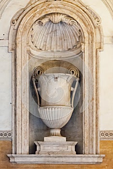 17th Century Era Vase Statue in the Palazzo Mattei di Giove photo