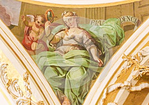 Fresco depicting the Cardinal Virtue Prudence photo