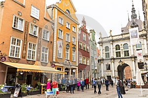 17th century Golden Gate Long Street Gate, decorative facade, Gdansk, Poland