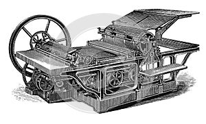 Nineteenth Century Printing Press Illustration photo