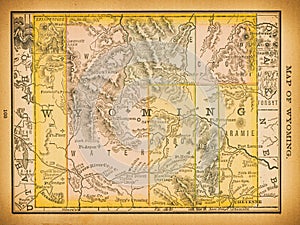 19th century map of Wyoming photo