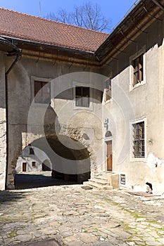 14th century Red Monastery, courtyard, surrounding wall , Slovakia