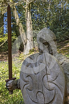 11th Century Soldier Sculpture at Battle Abbey